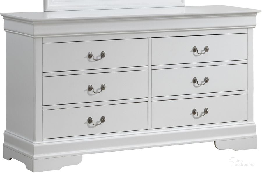 The appearance of Glory Furniture G3190 Dresser in White designed by Glory in the traditional interior design. This white piece of furniture  was selected by 1StopBedrooms from G3190 Collection to add a touch of cosiness and style into your home. Sku: G3190-D-Dresser. Material: Wood. Product Type: Dresser. Image1