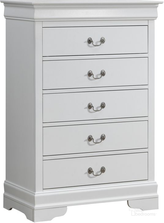 The appearance of Glory Furniture G3190 Chest in White designed by Glory in the traditional interior design. This white piece of furniture  was selected by 1StopBedrooms from G3190 Collection to add a touch of cosiness and style into your home. Sku: G3190-CH-Chest. Material: Wood. Product Type: Chest. Image1