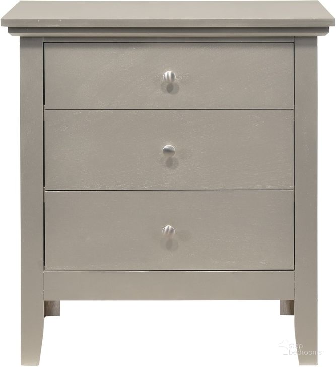 The appearance of Glory Furniture Hammond 3 Drawer Nightstand, Champagne designed by Glory in the modern / contemporary interior design. This champagne piece of furniture  was selected by 1StopBedrooms from Hammond Collection to add a touch of cosiness and style into your home. Sku: G5403-N-3 Drawer Nightstand. Material: Wood. Product Type: Nightstand. Image1