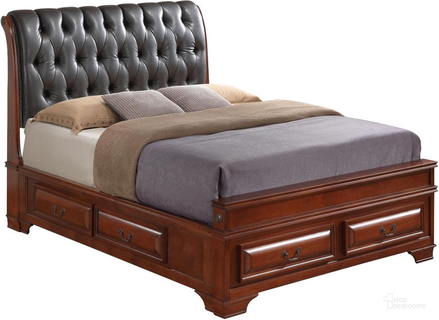 The appearance of G8850E Tufted Storage Bed (King) designed by Glory in the traditional interior design. This cherry piece of furniture  was selected by 1StopBedrooms from G8850 Collection to add a touch of cosiness and style into your home. Sku: G8850E-KB5-King Bed  Headboard;G8850E-KB5-King Storage Bed  Footboard;G8850E-KB5-King Storage Bed  Rails;G8850E-KB5-King Storage Bed  Drawers for Rails;G8850E-KB5-King Storage Bed  Drawers for Rails;G8850E-KB5-King Storage Bed  Drawers for Footboard. Bed Type: Storage Bed. Material: Wood. Product Type: Storage Bed. Bed Size: King. Image1
