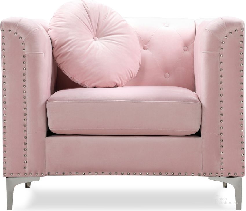 The appearance of Glory Furniture Pompano Chair, Pink designed by Glory in the modern / contemporary interior design. This pink piece of furniture  was selected by 1StopBedrooms from Pompano Collection to add a touch of cosiness and style into your home. Sku: G894A-C-Chair. Material: Wood. Product Type: Accent Chair. Image1