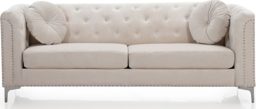 The appearance of Glory Furniture Pompano Sofa, Ivory designed by Glory in the modern / contemporary interior design. This ivory piece of furniture  was selected by 1StopBedrooms from Pompano Collection to add a touch of cosiness and style into your home. Sku: G898A-S-BACK, SEAT PANEL SUPPORT, FRONT RAILS, SEAT PANEL,;G898A-S-HARDWARE, ARMS, LEGS, SEAT CUSHION, PILLOW. Material: Wood. Product Type: Sofa. Image1