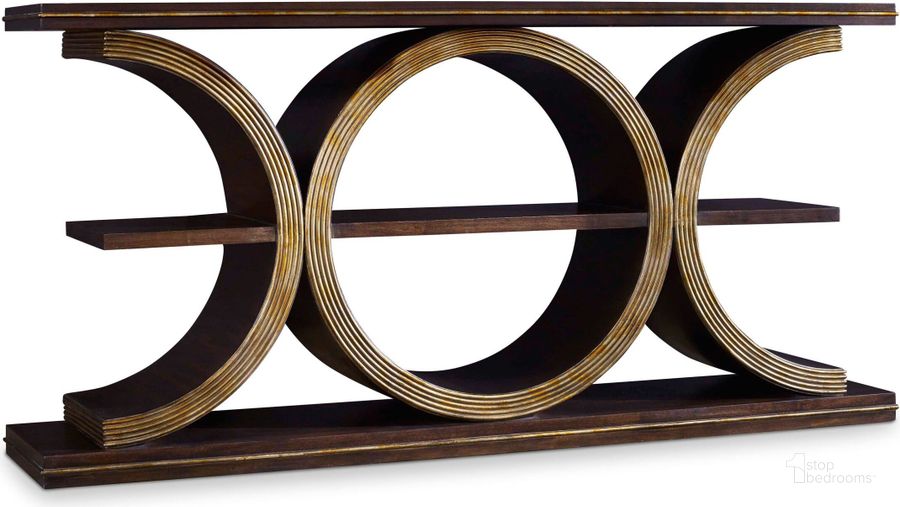 The appearance of Melange Gold Presidio Console Table designed by Hooker in the transitional interior design. This gold piece of furniture  was selected by 1StopBedrooms from Melange Collection to add a touch of cosiness and style into your home. Sku: 638-85219. Material: Wood. Product Type: Console Table. Image1