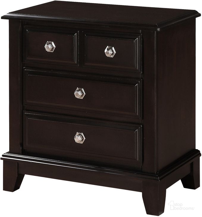 The appearance of Glory Furniture G9800 Nightstand in Cappuccino designed by Glory in the traditional interior design. This cappuccino piece of furniture  was selected by 1StopBedrooms from G9800 Collection to add a touch of cosiness and style into your home. Sku: G9800-N-Nightstand. Material: Wood. Product Type: Nightstand. Image1