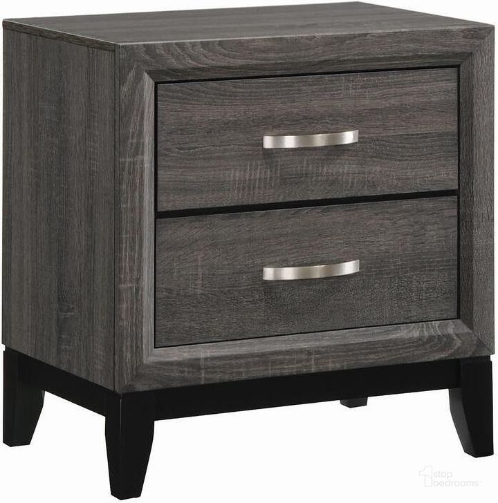 The appearance of Gabador Gray Nightstand designed by Isaac Tahari in the transitional interior design. This gray piece of furniture  was selected by 1StopBedrooms from Gabador Collection to add a touch of cosiness and style into your home. Sku: 212422. Material: Wood. Product Type: Nightstand. Image1