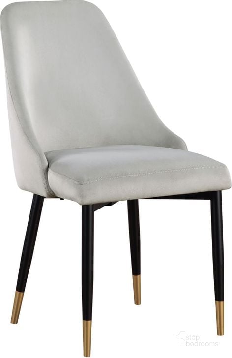 The appearance of Gabrielle Upholstered Solid Back Dining Side Chair Set of 2 In Grey and Black designed by Coaster in the modern / contemporary interior design. This gray and black piece of furniture  was selected by 1StopBedrooms from Gabrielle Collection to add a touch of cosiness and style into your home. Sku: 190362. Material: Upholstered. Product Type: Side Chair. Image1
