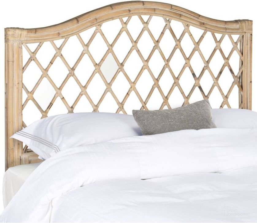 The appearance of Gabrielle White Washed Queen Headboard designed by Safavieh in the coastal interior design. This washed white piece of furniture  was selected by 1StopBedrooms from Gabrielle Collection to add a touch of cosiness and style into your home. Sku: SEA8031C-Q. Product Type: Headboard. Bed Size: Queen. Image1