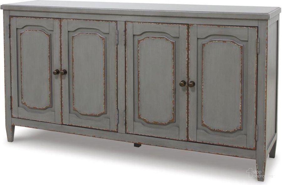 The appearance of Gadeloff Antique Gray Accent Chest and Cabinet designed by Versailles Home in the traditional interior design. This antique gray piece of furniture  was selected by 1StopBedrooms from Gadeloff Collection to add a touch of cosiness and style into your home. Sku: T784-40. Material: Wood. Product Type: Accent Cabinet. Image1