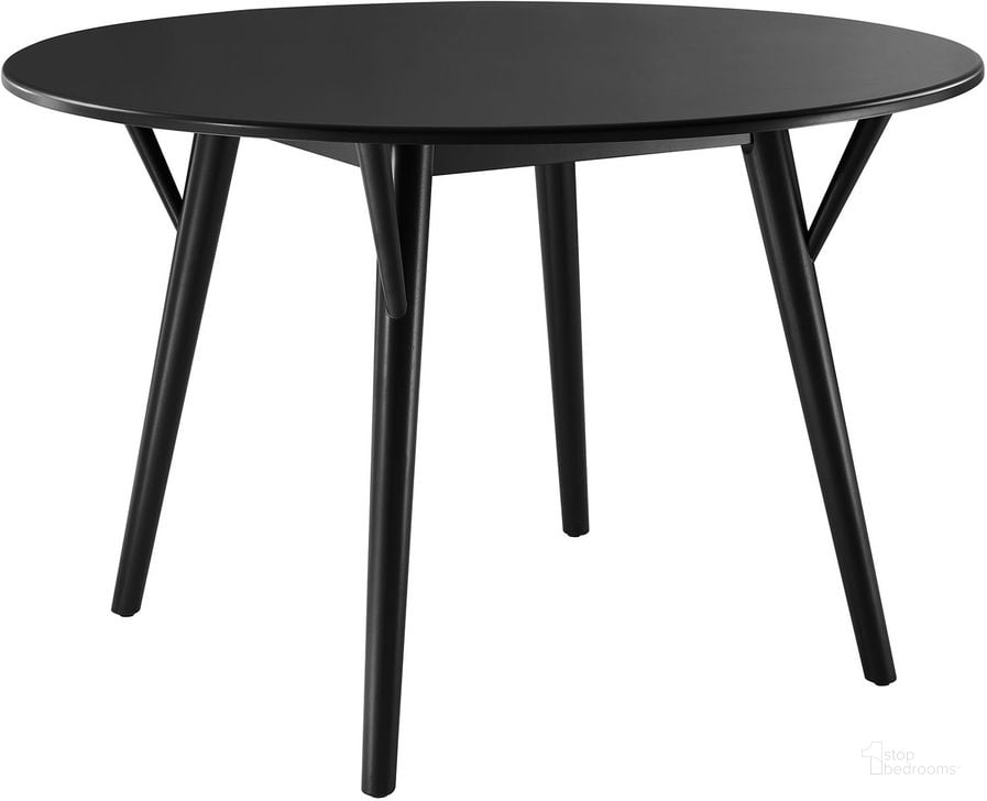 The appearance of Gallant 47 Inch Dining Table In Black Black designed by Modway in the modern / contemporary interior design. This black black piece of furniture  was selected by 1StopBedrooms from Gallant Collection to add a touch of cosiness and style into your home. Sku: EEI-5511-BLK-BLK. Table Base Style: Legs. Table Top Shape: Round. Product Type: Dining Table. Material: Rubberwood. Size: 47". Image1