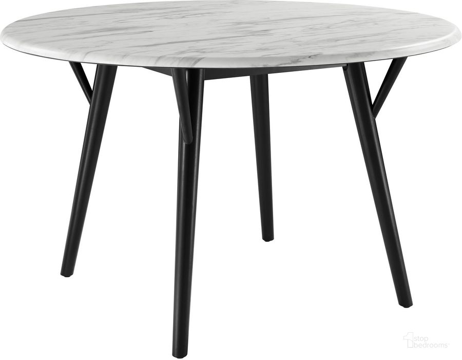 The appearance of Gallant 50 Inch Round Performance Artificial Marble Dining Table In Black White designed by Modway in the modern / contemporary interior design. This black white piece of furniture  was selected by 1StopBedrooms from Gallant Collection to add a touch of cosiness and style into your home. Sku: EEI-5509-BLK-WHI. Table Base Style: Legs. Table Top Shape: Round. Product Type: Dining Table. Material: Rubberwood. Size: 50". Image1