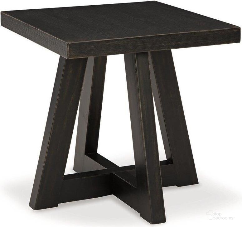 The appearance of Galliden End Table In Black designed by Signature Design by Ashley in the modern / contemporary interior design. This black piece of furniture  was selected by 1StopBedrooms from Galliden Collection to add a touch of cosiness and style into your home. Sku: T841-2. Material: Wood. Product Type: End Table. Image1