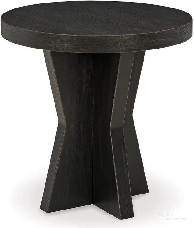 The appearance of Galliden End Table In Black designed by Signature Design by Ashley in the modern / contemporary interior design. This black piece of furniture  was selected by 1StopBedrooms from Galliden Collection to add a touch of cosiness and style into your home. Sku: T841-6. Material: Wood. Product Type: End Table. Image1