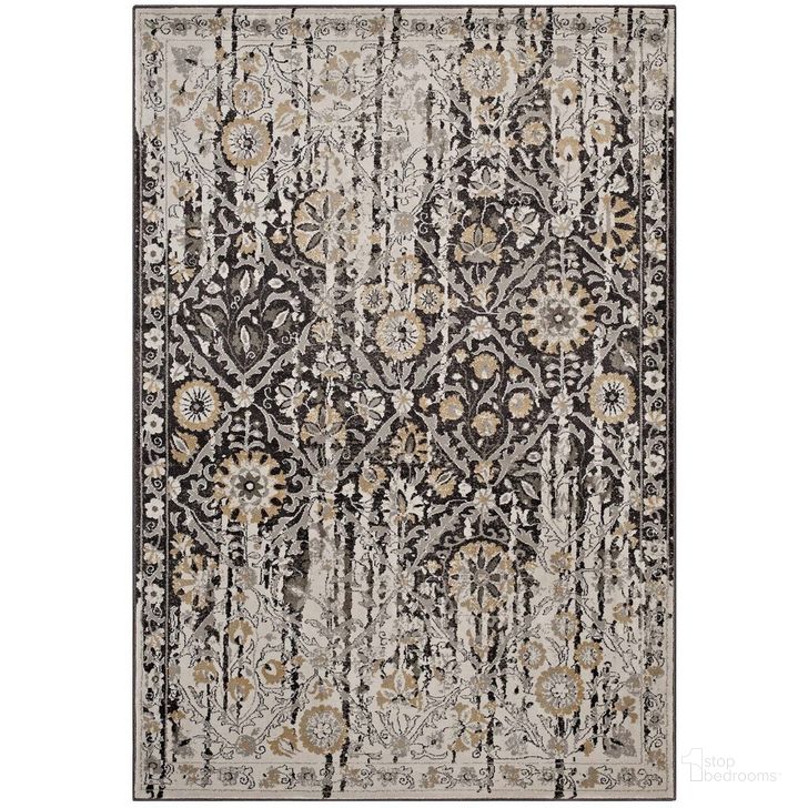 The appearance of Ganesa Distressed Diamond Floral Lattice 5X8 Area Rug In Black and Beige designed by Modway in the modern / contemporary interior design. This black and beige piece of furniture  was selected by 1StopBedrooms from Ganesa Collection to add a touch of cosiness and style into your home. Sku: R-1108A-58. Material: Polypropylene. Product Type: Area Rugs. Image1