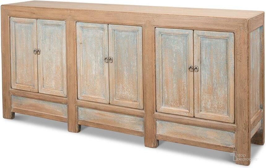 The appearance of Gansu Blue 6 Door Pine Sideboard designed by Sarreid in the rustic / southwestern interior design. This blue piece of furniture  was selected by 1StopBedrooms from Gansu Collection to add a touch of cosiness and style into your home. Sku: 29093. Product Type: Sideboard. Image1