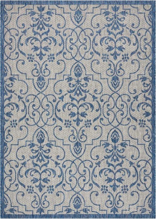 The appearance of Garden Party Ivory And Blue 10 X 13 Area Rug designed by Nourison in the transitional interior design. This beige and blue piece of furniture  was selected by 1StopBedrooms from Garden Party Collection to add a touch of cosiness and style into your home. Sku: 99446381347. Material: Polypropylene. Product Type: Area Rugs. Image1