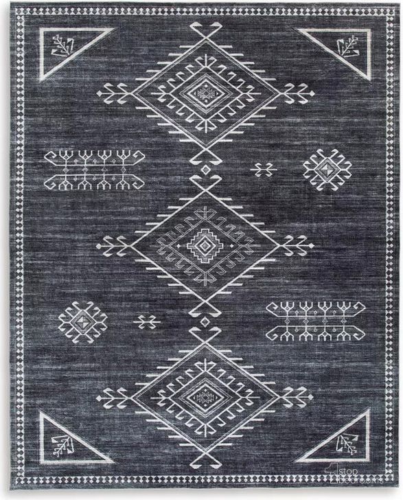 The appearance of Gardener Ave Black/Cream/Gray Rug 0qd24402310 designed by Luxe Linea in the modern / contemporary interior design. This black/cream/gray piece of furniture  was selected by 1StopBedrooms from Gardener Ave Collection to add a touch of cosiness and style into your home. Sku: R405931. Material: Fabric. Product Type: Rug. Image1