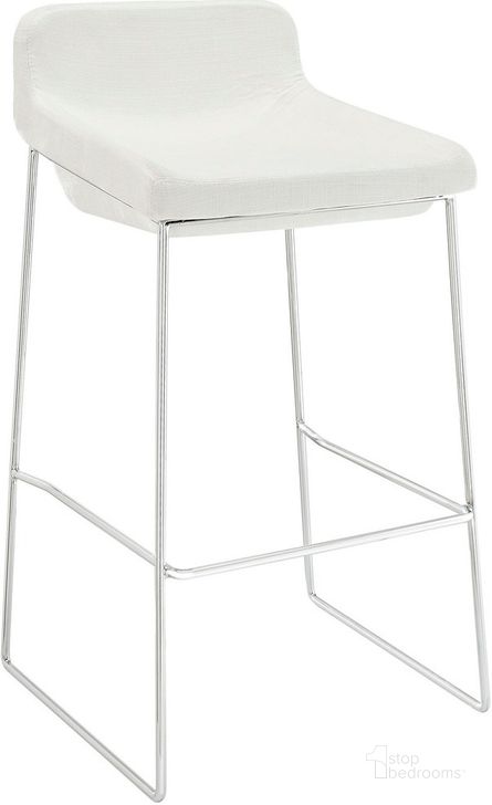 The appearance of Garner Bar Stool In White designed by Modway in the modern / contemporary interior design. This white piece of furniture  was selected by 1StopBedrooms from Garner Collection to add a touch of cosiness and style into your home. Sku: EEI-1029-WHI. Product Type: Barstool. Material: Foam. Image1