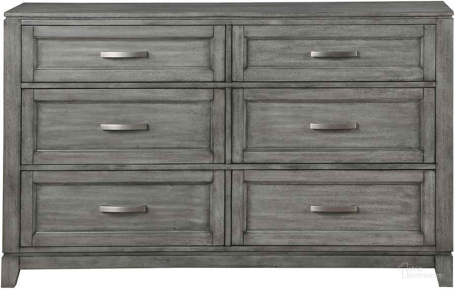 The appearance of Garretson Dresser In Gray designed by Homelegance in the transitional interior design. This gray piece of furniture  was selected by 1StopBedrooms from Garretson Collection to add a touch of cosiness and style into your home. Sku: 1450-5. Product Type: Dresser. Image1