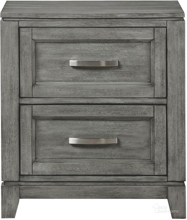 The appearance of Garretson Night Stands In Gray designed by Homelegance in the transitional interior design. This gray piece of furniture  was selected by 1StopBedrooms from Garretson Collection to add a touch of cosiness and style into your home. Sku: 1450-4. Product Type: Nightstand. Image1