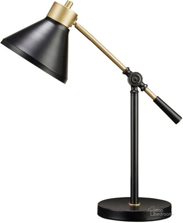 The appearance of Garville Black and Gold Desk Lamp designed by Signature Design by Ashley in the modern / contemporary interior design. This black/gold piece of furniture  was selected by 1StopBedrooms from Garville Collection to add a touch of cosiness and style into your home. Sku: L734342. Product Type: Desk Lamp. Image1