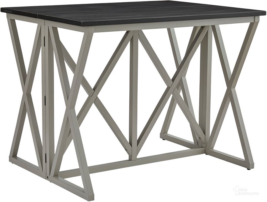The appearance of Gateway Street Gate Leg Counter Table In Graphite designed by Progressive Furniture in the transitional interior design. This graphite piece of furniture  was selected by 1StopBedrooms from Gateway Street Collection to add a touch of cosiness and style into your home. Sku: D460-15K. Product Type: Counter Height Table. Material: Rubberwood. Size: 47". Image1
