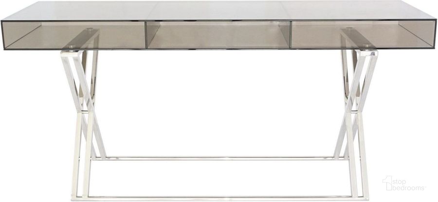 The appearance of Gatsby Chrome Sofa Table designed by Bellini Modern Living in the transitional interior design. This gray piece of furniture  was selected by 1StopBedrooms from Gatsby Collection to add a touch of cosiness and style into your home. Sku: Gatsby ST. Product Type: Sofa Table. Image1