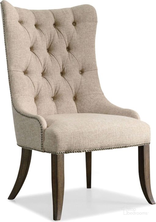 The appearance of Rhapsody Beige Tufted Dining Chair Set of 2 designed by Hooker in the traditional interior design. This beige piece of furniture  was selected by 1StopBedrooms from Rhapsody Collection to add a touch of cosiness and style into your home. Sku: 5070-75511. Material: Fabric. Product Type: Dining Chair. Image1