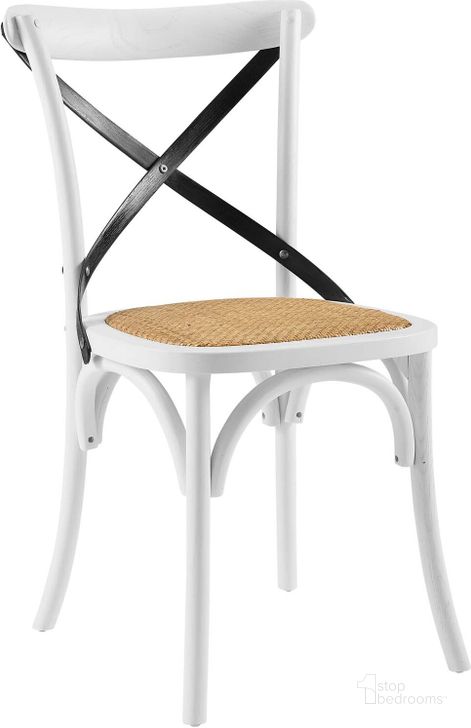 The appearance of Gear Dining Side Chair EEI-1541-WHI-BLK designed by Modway in the modern / contemporary interior design. This black and white piece of furniture  was selected by 1StopBedrooms from Gear Collection to add a touch of cosiness and style into your home. Sku: EEI-1541-WHI-BLK. Material: Wood. Product Type: Side Chair. Image1