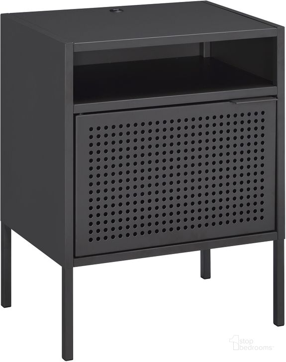 The appearance of Gemma Gray Nightstand With USB Port designed by Picket House in the transitional interior design. This gray piece of furniture  was selected by 1StopBedrooms from Gemma Collection to add a touch of cosiness and style into your home. Sku: CEB300NSE. Material: Metal. Product Type: Nightstand. Image1