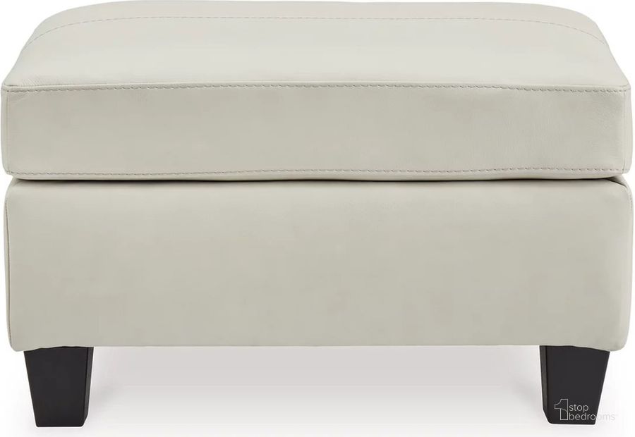 The appearance of Genoa Ottoman In Coconut designed by Signature Design by Ashley in the modern / contemporary interior design. This coconut piece of furniture  was selected by 1StopBedrooms from Genoa Collection to add a touch of cosiness and style into your home. Sku: 4770414. Product Type: Ottoman. Material: Leather Match. Image1
