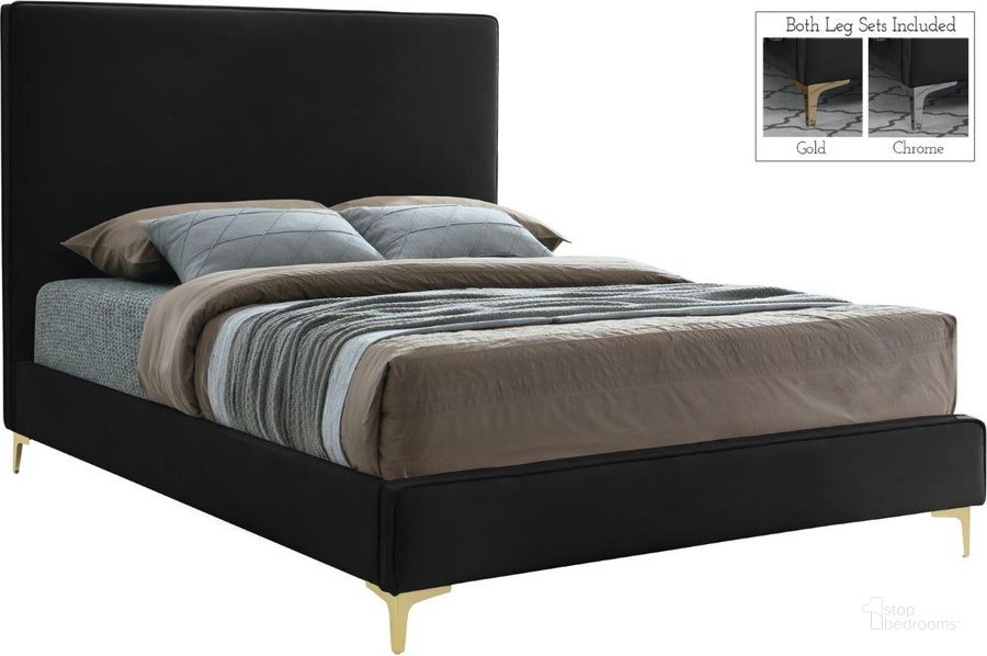 The appearance of Geri Black Velvet Full Bed designed by Meridian in the modern / contemporary interior design. This black velvet piece of furniture  was selected by 1StopBedrooms from Geri Collection to add a touch of cosiness and style into your home. Sku: GeriBlack-F-1;GeriBlack-F-2. Bed Type: Platform Bed. Product Type: Platform Bed. Bed Size: Full. Material: Velvet. Image1