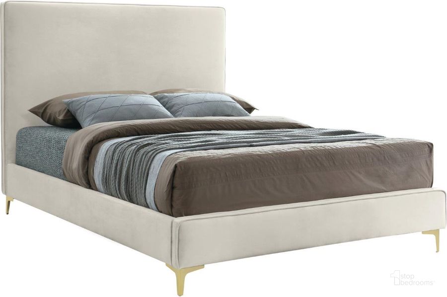 The appearance of Geri Cream Velvet Full Bed designed by Meridian in the modern / contemporary interior design. This cream velvet piece of furniture  was selected by 1StopBedrooms from Geri Collection to add a touch of cosiness and style into your home. Sku: GeriCream-F-1;GeriCream-F-2. Bed Type: Platform Bed. Product Type: Platform Bed. Bed Size: Full. Material: Velvet. Image1