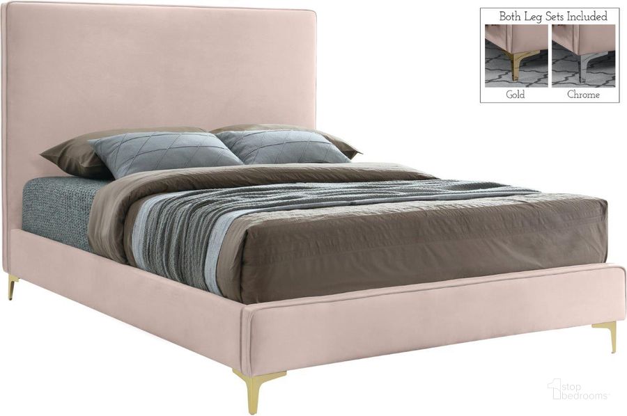The appearance of Geri Pink Velvet Full Bed designed by Meridian in the modern / contemporary interior design. This pink velvet piece of furniture  was selected by 1StopBedrooms from Geri Collection to add a touch of cosiness and style into your home. Sku: GeriPink-F-1;GeriPink-F-2. Bed Type: Platform Bed. Product Type: Platform Bed. Bed Size: Full. Material: Velvet. Image1