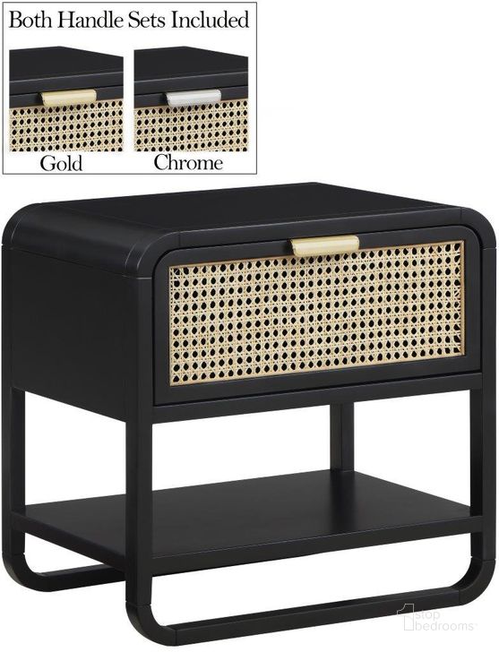 The appearance of Germansen Black Nightstand designed by Furnique in the modern / contemporary interior design. This black piece of furniture  was selected by 1StopBedrooms from Germansen Collection to add a touch of cosiness and style into your home. Sku: 873Black-NS. Product Type: Nightstand. Material: MDF. Image1