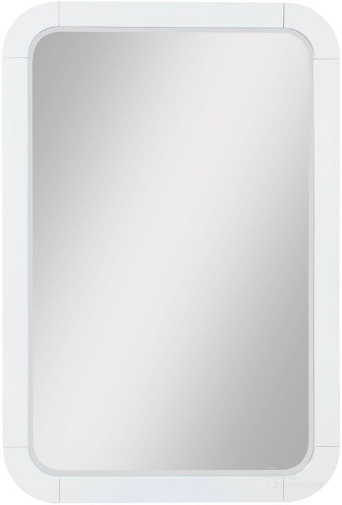 The appearance of Germansen White Dresser Mirror designed by Furnique in the modern / contemporary interior design. This white piece of furniture  was selected by 1StopBedrooms from Germansen Collection to add a touch of cosiness and style into your home. Sku: 873White-M. Product Type: Accent Mirror. Material: Rubberwood. Image1