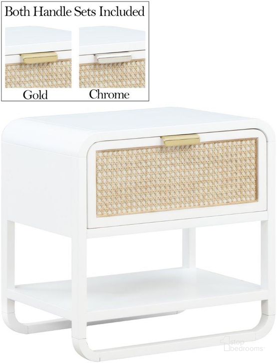 The appearance of Germansen White Nightstand designed by Furnique in the modern / contemporary interior design. This white piece of furniture  was selected by 1StopBedrooms from Germansen Collection to add a touch of cosiness and style into your home. Sku: 873White-NS. Product Type: Nightstand. Material: MDF. Image1