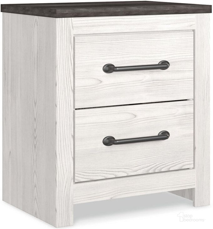 The appearance of Gerridan White/Gray Two Drawer Night Stand designed by Signature Design by Ashley in the transitional interior design. This white/gray piece of furniture  was selected by 1StopBedrooms from Gerridan Collection to add a touch of cosiness and style into your home. Sku: B1190-92. Product Type: Nightstand. Image1