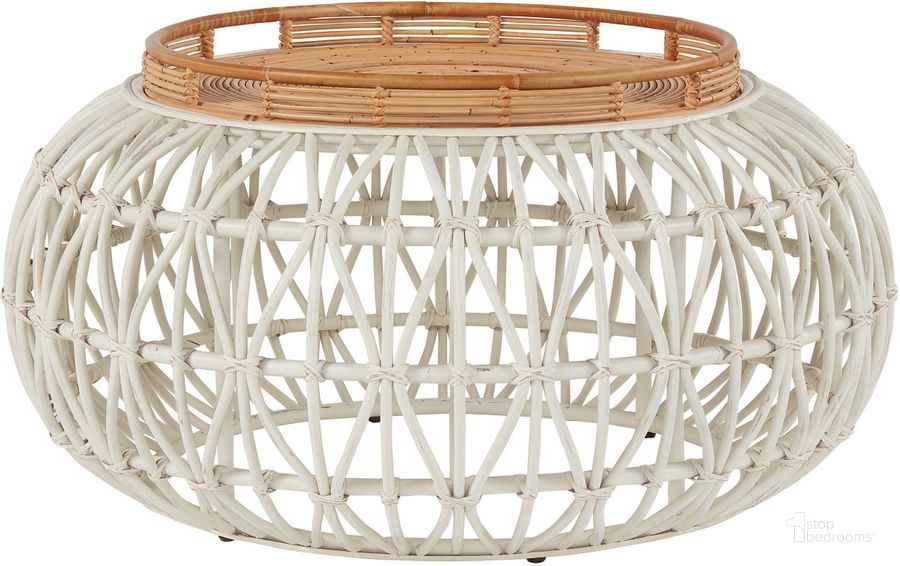 The appearance of Getaway Egret Mallorca Cocktail Table designed by Universal in the coastal interior design. This egret piece of furniture  was selected by 1StopBedrooms from Getaway Collection to add a touch of cosiness and style into your home. Sku: U033D839. Material: Natural Rattan. Product Type: Cocktail Table. Image1