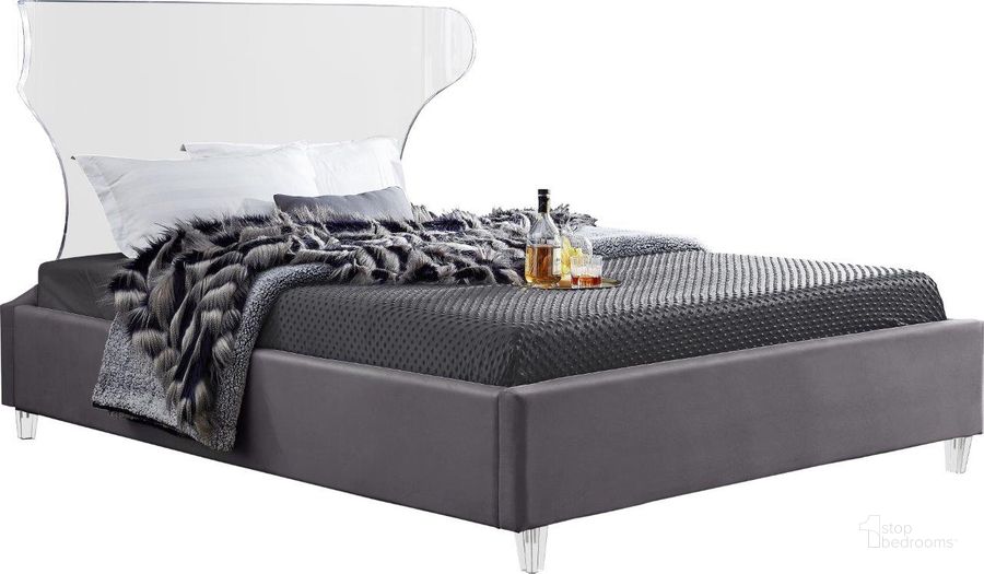 The appearance of Ghost Grey Velvet Full Bed designed by Meridian in the modern / contemporary interior design. This grey velvet piece of furniture  was selected by 1StopBedrooms from Ghost Collection to add a touch of cosiness and style into your home. Sku: GhostGrey-F-1;GhostGrey-F-2. Bed Type: Platform Bed. Product Type: Platform Bed. Bed Size: Full. Material: Acrylic. Image1