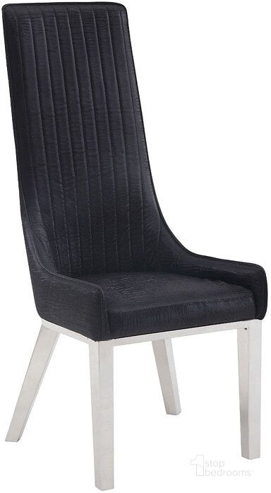 The appearance of Gianna Dining Chair (Black) (Set of 2) designed by ACME in the glam interior design. This black piece of furniture  was selected by 1StopBedrooms from Gianna Collection to add a touch of cosiness and style into your home. Sku: 72474. Product Type: Dining Chair. Material: Stainless Steel. Image1