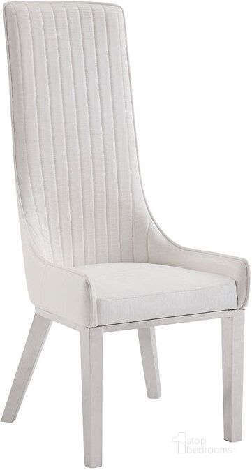 The appearance of Gianna Dining Chair (White) (Set of 2) designed by ACME in the glam interior design. This white piece of furniture  was selected by 1StopBedrooms from Gianna Collection to add a touch of cosiness and style into your home. Sku: 72473. Product Type: Dining Chair. Material: Stainless Steel. Image1