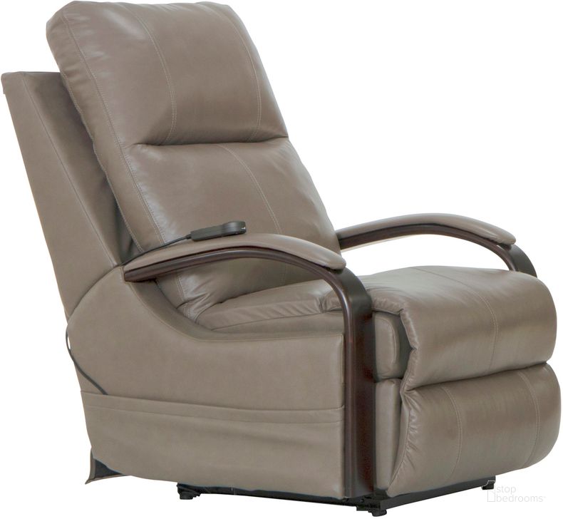 The appearance of Gianni Power Lay Flat Recliner with Heat And Massage In Light Grey designed by Catnapper in the traditional interior design. This light grey piece of furniture  was selected by 1StopBedrooms from Gianni Collection to add a touch of cosiness and style into your home. Sku: 647057128438308438. Material: Leather. Product Type: Recliner. Image1