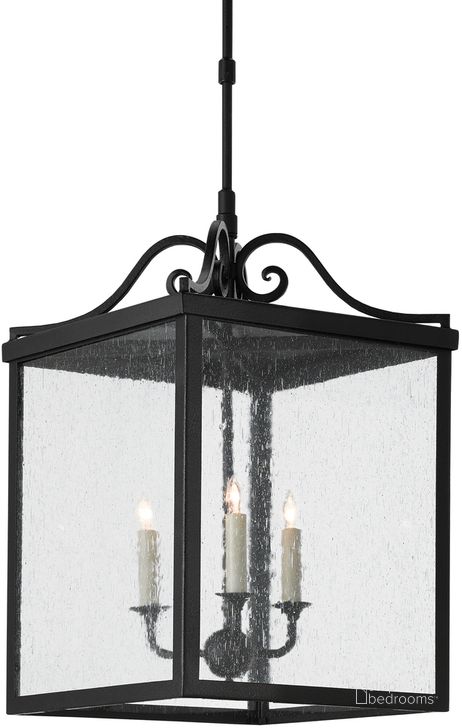 The appearance of Giatti Large Black Outdoor Lantern designed by Currey & Company in the modern / contemporary interior design. This black piece of furniture  was selected by 1StopBedrooms from Giatti Collection to add a touch of cosiness and style into your home. Sku: 9500-0006. Product Type: Outdoor Lighting. Material: Iron. Image1