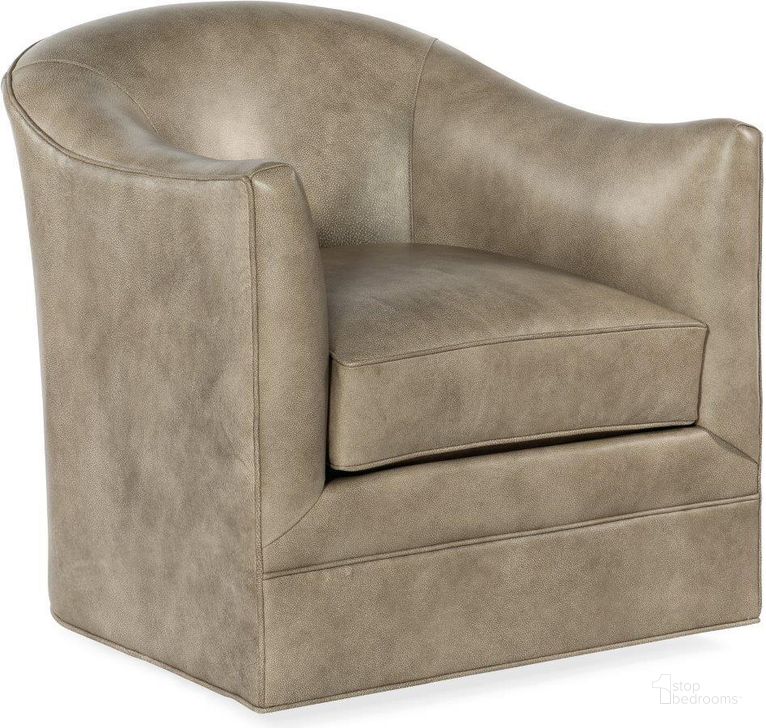 The appearance of Gideon Swivel Club Chair CC302-SW-080 designed by Hooker in the transitional interior design. This beige piece of furniture  was selected by 1StopBedrooms from CC Collection to add a touch of cosiness and style into your home. Sku: CC302-SW-080. Material: Leather. Product Type: Accent Chair. Image1
