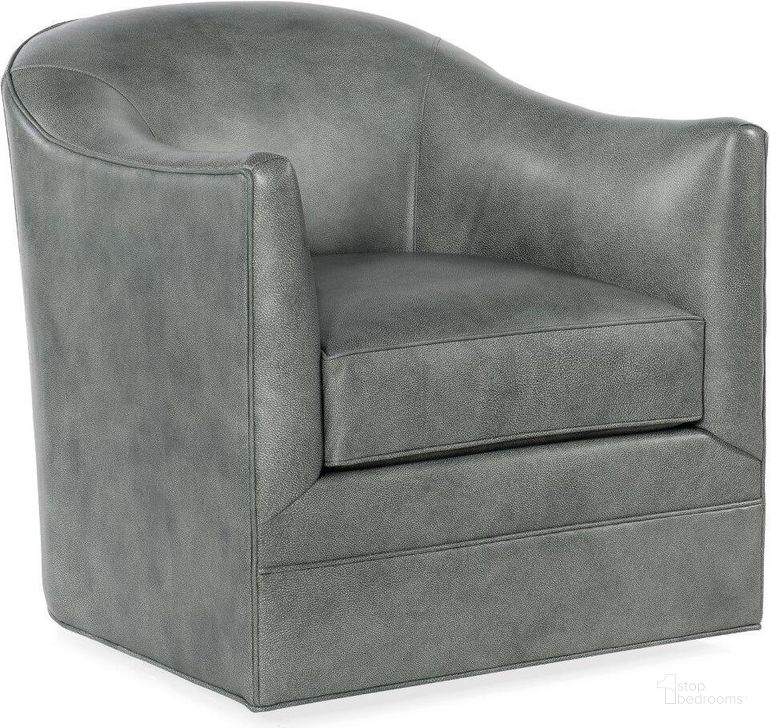 The appearance of Gideon Swivel Club Chair CC302-SW-092 designed by Hooker in the transitional interior design. This grey piece of furniture  was selected by 1StopBedrooms from CC Collection to add a touch of cosiness and style into your home. Sku: CC302-SW-092. Material: Leather. Product Type: Accent Chair. Image1