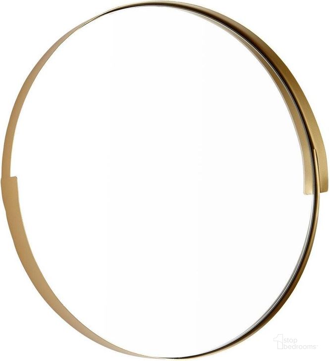 The appearance of Gilded Band Gold Small Mirror designed by Cyan Design in the modern / contemporary interior design. This gold piece of furniture  was selected by 1StopBedrooms from Gilded Collection to add a touch of cosiness and style into your home. Sku: 10514. Product Type: Mirror. Material: Iron.