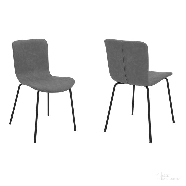 The appearance of Gillian Modern Light Gray Fabric and Metal Dining Room Chair Set of 2 designed by Armen Living in the modern / contemporary interior design. This light gray piece of furniture  was selected by 1StopBedrooms from Gillian Collection to add a touch of cosiness and style into your home. Sku: LCGLSIBLCH. Material: Metal. Product Type: Dining Chair. Image1