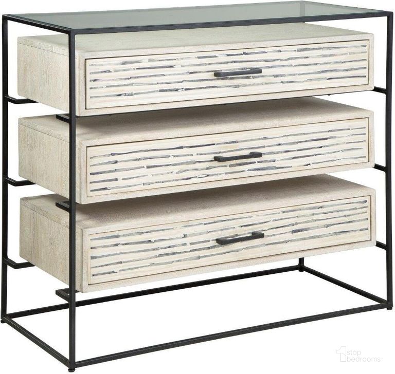 The appearance of Gillis Lake Black and Cream Accent Chest and Cabinet designed by Isaac Tahari in the transitional interior design. This black and cream piece of furniture  was selected by 1StopBedrooms from Gillis Lake Collection to add a touch of cosiness and style into your home. Sku: A4000531. Material: Glass. Product Type: Accent Cabinet. Image1