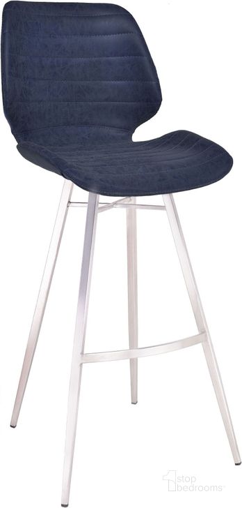 The appearance of Gina Dark Blue Bar Stool designed by Bellini Modern Living in the modern / contemporary interior design. This blue piece of furniture  was selected by 1StopBedrooms from Gina Collection to add a touch of cosiness and style into your home. Sku: Gina-B DKB. Product Type: Barstool. Image1