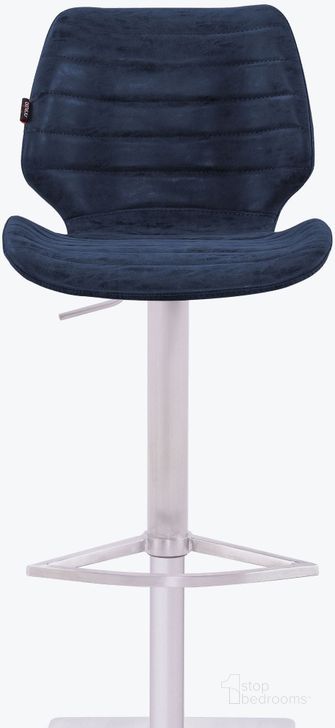 The appearance of Gina Dark Blue Gas Lift Bar Stool designed by Bellini Modern Living in the modern / contemporary interior design. This blue piece of furniture  was selected by 1StopBedrooms from Gina Collection to add a touch of cosiness and style into your home. Sku: Gina-GB DKB. Product Type: Barstool.